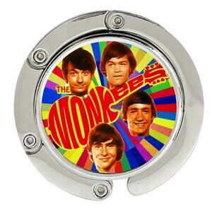 The Monkees Purse Hanger Foldable Hook Handbag Table Bag Holder Metal Silver